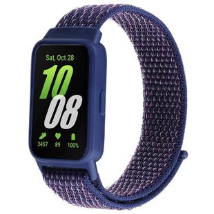 For Samsung Galaxy Fit 3 xDfind Watch Frame Integrated Nylon Hook and Loop Fastener Watch Band(Indigo)