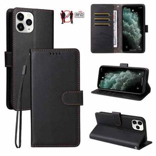 For iPhone 11 Pro Litchi Texture RFID Blocking 3-Card Wallet Leather Phone Case(Black)