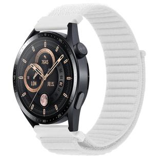 22mm xDfind Wave Texture Nylon Hook and Loop Fastener Watch Band(Pearl White)