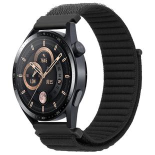 22mm xDfind Wave Texture Nylon Hook and Loop Fastener Watch Band(Black)
