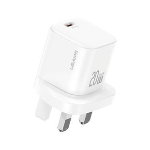 USAMS CC274 20W GaN USB-C / Type-C Port Mini Fast Charger, Plug:UK Plug(White)