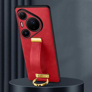 For Huawei Pura 80 Pro / Pura 80 Pro+ 5G SULADA PC Hybrid Leather Texture Skin Feel Shockproof Phone Case(Red)