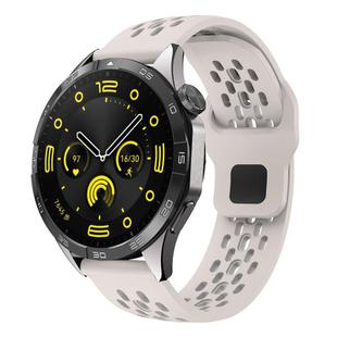 22mm xDfind Flat Head Breathable Hole Black Buckle Silicone Watch Band(Starlight)