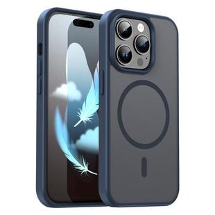 For iPhone 14 Pro Fanying Series PC Hybrid TPU Translucent Frosted MagSafe Phone Case(Cyan Blue)