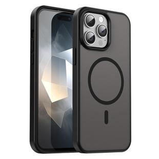 For iPhone 14 Pro Max Fanying Series PC Hybrid TPU Translucent Frosted MagSafe Phone Case(Translucent Black)