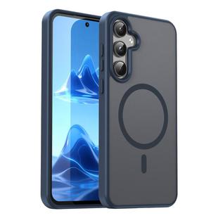 For Samsung Galaxy A55 5G Fanying Series PC Hybrid TPU Translucent Frosted MagSafe Phone Case(Cyan Blue)