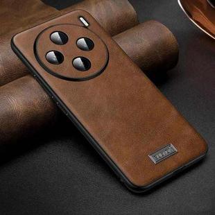 For vivo X200s SULADA Shockproof TPU Hybrid Handmade Leather Phone Case(Brown)