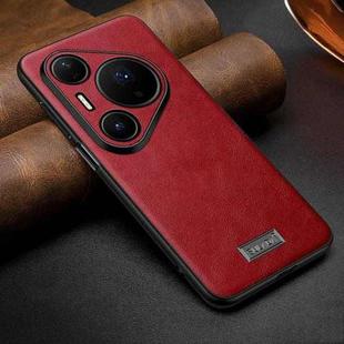 For Huawei Pura 80 Ultra 5G SULADA Shockproof TPU Hybrid Handmade Leather Precise Hole Phone Case(Red)