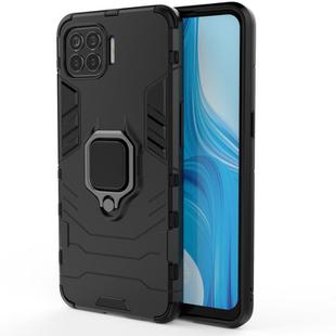 For OPPO F17 Pro PC + TPU Shockproof Protective Case with Magnetic Ring Holder(Black)
