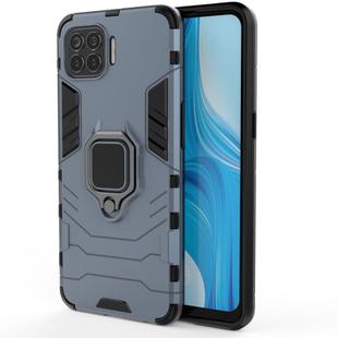 For OPPO F17 Pro PC + TPU Shockproof Protective Case with Magnetic Ring Holder(Navy Blue)