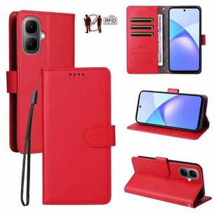 For Infinix Smart 10 4G / Tecno Pop 10 Litchi Texture RFID Blocking 3-Card Wallet Leather Phone Case(Red)