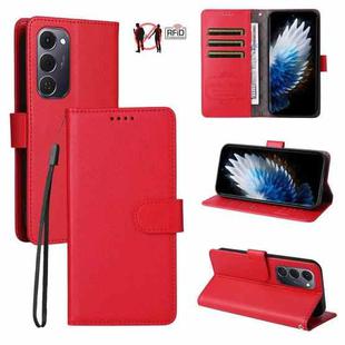 For Tecno Spark 40 Pro+ 4G Litchi Texture RFID Blocking 3-Card Wallet Leather Phone Case(Red)