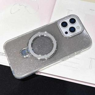 For iPhone 15 Pro Gradient Glitter Diamonds MagSafe Phone Case(Black)