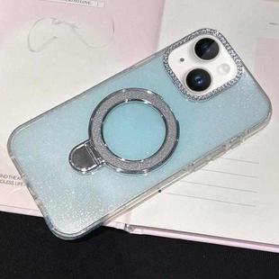 For iPhone 13 Gradient Glitter Diamonds MagSafe Phone Case(Light Blue)