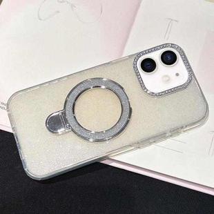 For iPhone 12 Gradient Glitter Diamonds MagSafe Phone Case(Light Yellow)