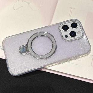 For iPhone 12 Pro Max Gradient Glitter Diamonds MagSafe Phone Case(Light Purple)
