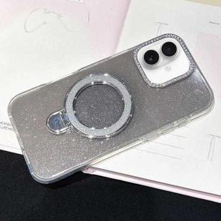 For iPhone 17 Gradient Glitter Diamonds MagSafe Phone Case(Black)