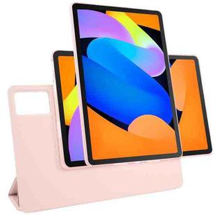 For Lenovo Xiaoxin Pad 11 2025 Trifold Magnetic Split Acrylic Leather Tablet Case(Pink)
