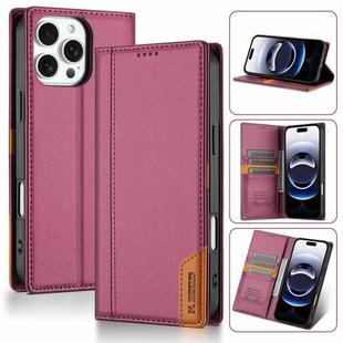 For iPhone 16 Pro Max N.BEKUS P3 RFID Stitching Magnetic Flip Leather Phone Case(Wine Red)
