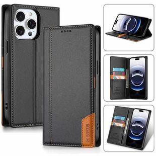 For iPhone 14 Pro Max N.BEKUS P3 RFID Stitching Magnetic Flip Leather Phone Case(Black)