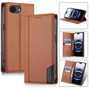 For iPhone SE 2022 / 2020 / 8 / 7 N.BEKUS P3 RFID Stitching Magnetic Flip Leather Phone Case(Brown)