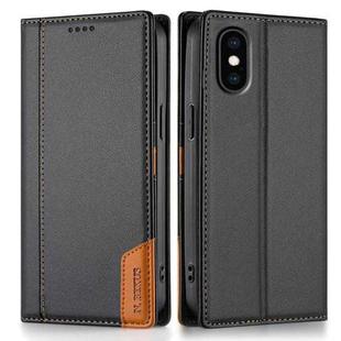 For iPhone XS Max N.BEKUS P3 RFID Stitching Magnetic Flip Leather Phone Case(Black)