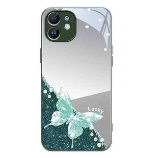 For iPhone 11 Metallic Mirror Finish Butterfly Pattern Phone Case(Green)