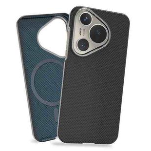 For Huawei Pura 70 Metal Frame Nanofiber MagSafe Magnetic Phone Case(Black)