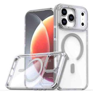 For iPhone 17 Pro Max Dual-Color Clear Acrylic Hybrid TPU MagSafe Phone Case(Grey)