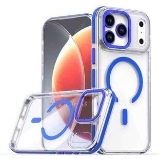 For iPhone 17 Pro Dual-Color Clear Acrylic Hybrid TPU MagSafe Phone Case(Blue)