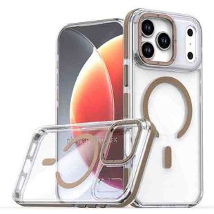 For iPhone 17 Pro Dual-Color Clear Acrylic Hybrid TPU MagSafe Phone Case(Desert Gold)