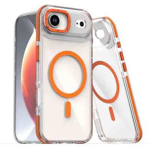 For iPhone 17 Air Dual-Color Clear Acrylic Hybrid TPU MagSafe Phone Case(Orange)
