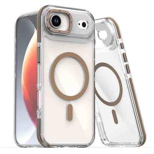 For iPhone 17 Air Dual-Color Clear Acrylic Hybrid TPU MagSafe Phone Case(Desert Gold)