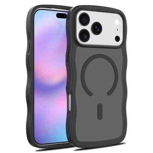 For iPhone 17 Pro Max Skin Feel Wave Texture MagSafe Phone Case(Black)