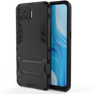 For OPPO F17 Pro PC + TPU Shockproof Protective Case with Holder(Black)
