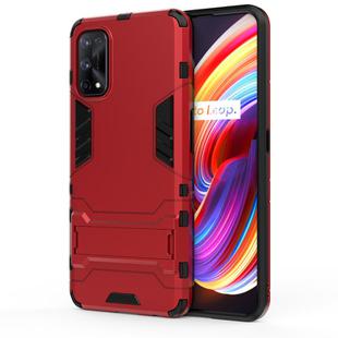 For OPPO Realme 7 Pro PC + TPU Shockproof Protective Case with Holder(Red)