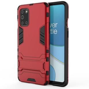 For OnePlus 8T PC + TPU Shockproof Protective Case with Holder(Red)