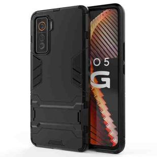 For Vivo iQOO 5 5G PC + TPU Shockproof Protective Case with Holder(Black)