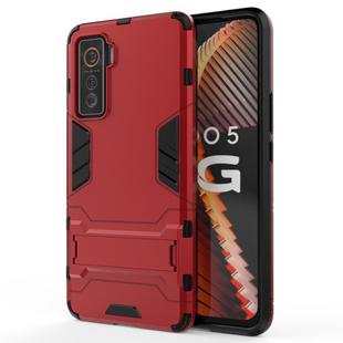 For Vivo iQOO 5 5G PC + TPU Shockproof Protective Case with Holder(Red)