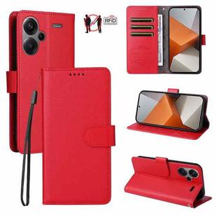 For Redmi Note 13 Pro+ 5G Litchi Texture RFID Blocking 3-Card Wallet Leather Phone Case(Red)
