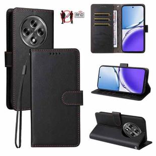 Realme 13 5G / 12 5G / 12x / C65 5G / C63 5G Litchi Texture RFID Blocking 3-Card Wallet Leather Phone Case(Black)