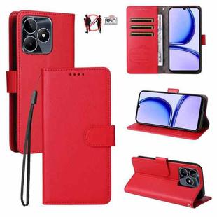 For Realme C53 / C51 / Narzo N53 / Note 50 Litchi Texture RFID Blocking 3-Card Wallet Leather Phone Case(Red)