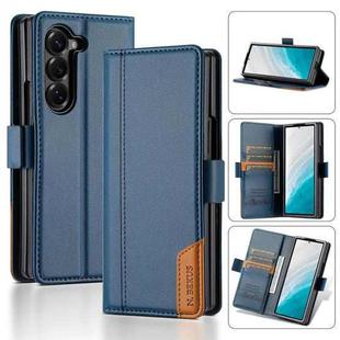 For Samsung Galaxy Z Fold6 N.BEKUS P3 RFID Stitching Magnetic Flip Leather Phone Case(Blue)