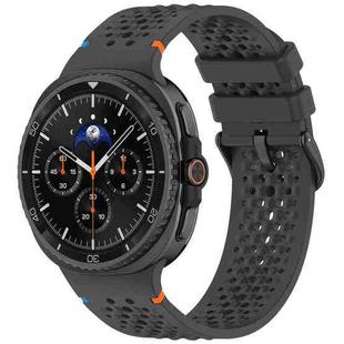 For Samsung Galaxy Watch8 / Watch8 Classic xDfind Alloy Black Buckle Honeycomb Breathable Silicone Watch Band(Official Space Grey)