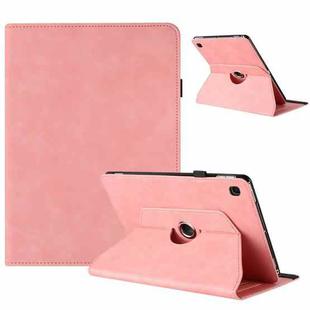 For Samsung Galaxy Tab A7 2020 Solid Color Rotation Holder Leather Smart Tablet Case(Pink)
