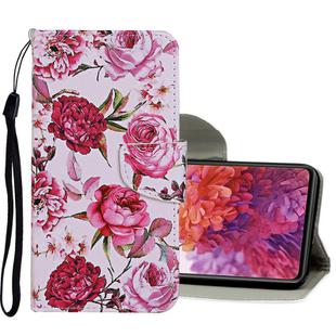 For Samsung Galaxy S20 FE 5G / S20 Lite Colored Drawing Pattern Horizontal Flip Leather Case with Holder & Card Slots & Wallet(Peony)