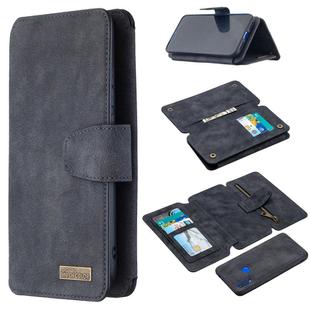 For Xiaomi Redmi 7 Detachable Frosted Magnetic Horizontal Flip Leather Case with Card Slots & Holder & Zipper Wallet & Photo Frame(Black Blue)