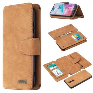 For Xiaomi Redmi 8A Detachable Frosted Magnetic Horizontal Flip Leather Case with Card Slots & Holder & Zipper Wallet & Photo Frame(Brown)