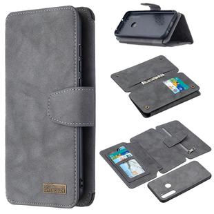 For Xiaomi Redmi Note 8T Detachable Frosted Magnetic Horizontal Flip Leather Case with Card Slots & Holder & Zipper Wallet & Photo Frame(Grey)