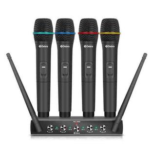 DEBRA AU-400 UHF Wireless Microphone System 4-in-1 for Performance Conference KTV, Model:4 Handheld Mic(US Plug)